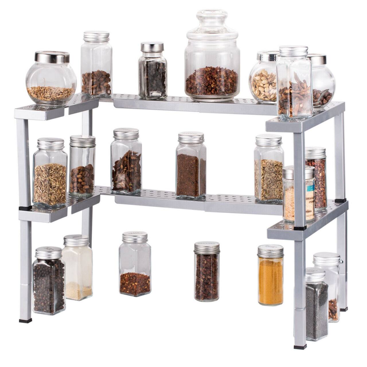 NEX™ Spicy Shelf Patented Stackable Organizer Adjustable Spice Rack